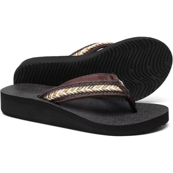 BOGO SALE Sandals with Stylish Straps for Women Dressy Comfortable Coffee Size 9 - Picture 6 of 6